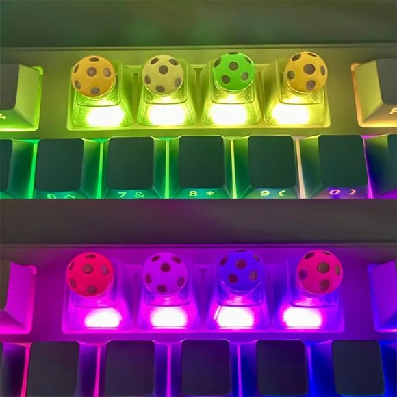 4pcs Cute Mushroom Keycaps, Mechanical Keyboard Decoration, ABS Resin, OEM - Picture 7 of 7